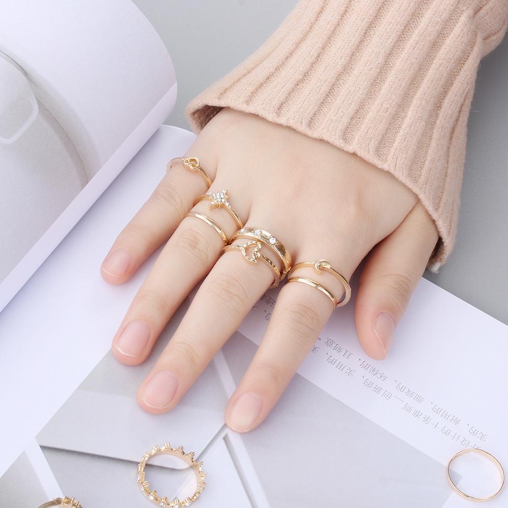 Nanas 13PCS/Set Cincin Opal Set Wanita Perhiasan Aksesoris Bohemian Knuckle Midi