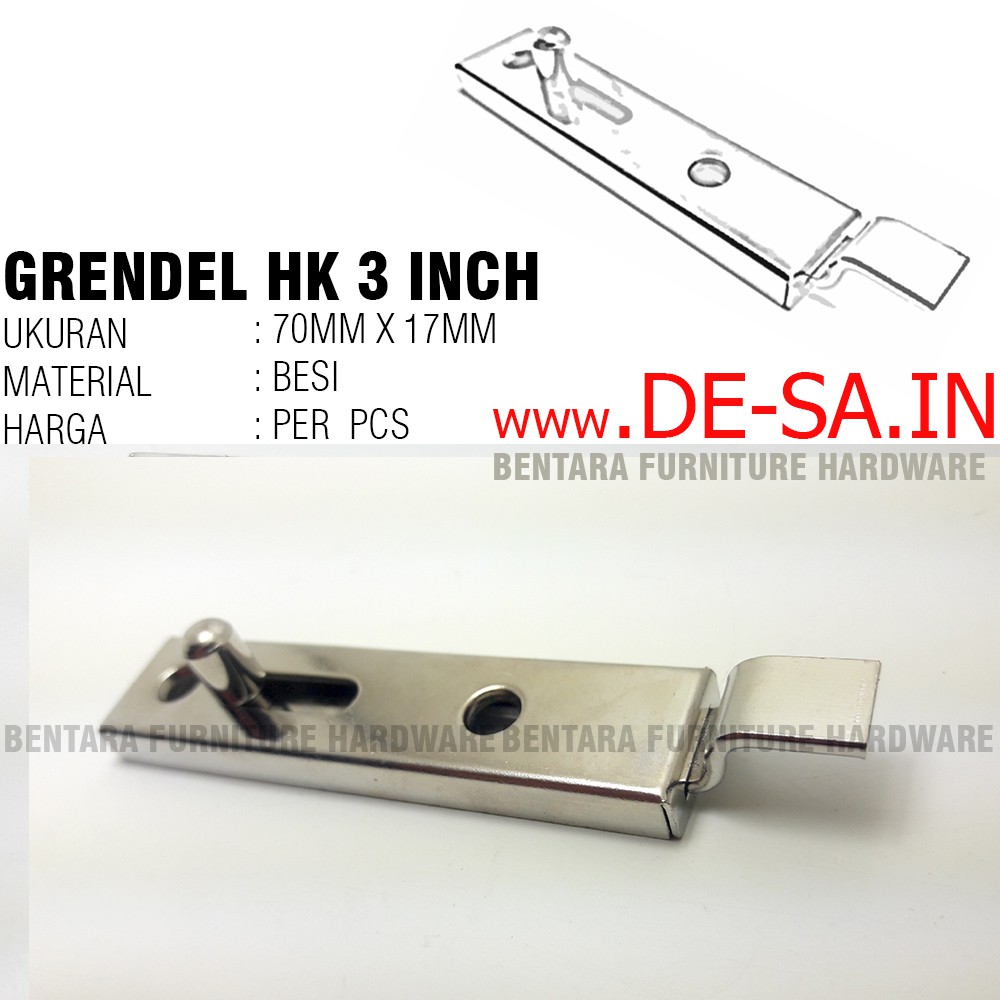 HK Grendel Slot Besar 3 Inchi