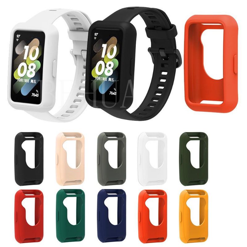 Casing Soft Case Huawei Band 7 2022 Bahan Silikon Dengan Frame Bumper