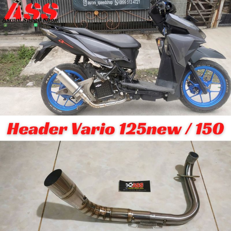 Leheran | Header knalpot racing Vario 125 new & Vario 150 diameter inlet 50 mm stainless