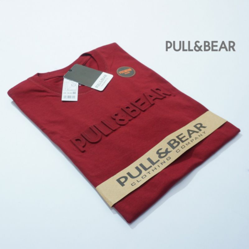KAOS PULL AND BEAR EMBOSS 3D SABLON TIMBUL  | BAJU PULL AND BEAR | TSHIRT PULL AND BEAR - BASIC FONT