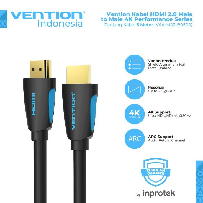[5M - M02] Vention Kabel HDMI v2.0 Ultra HD 4K