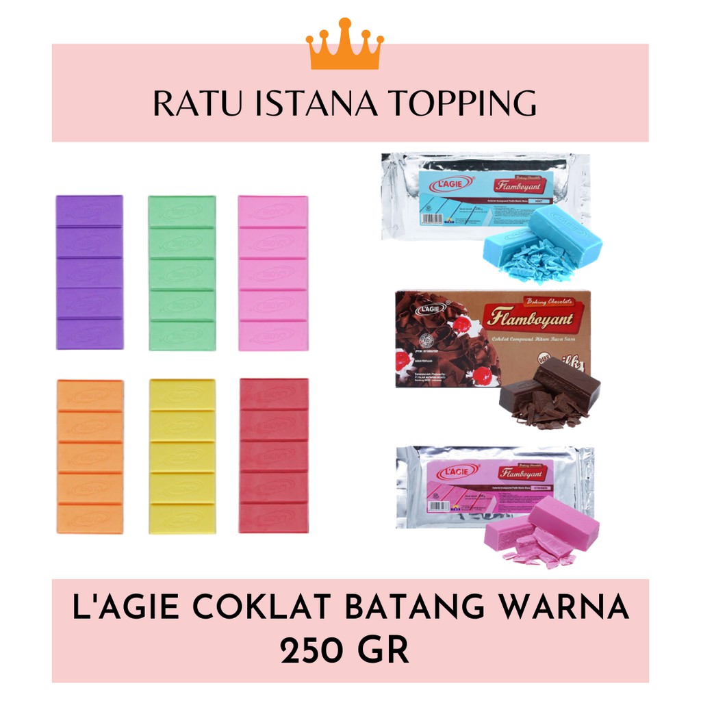 L'AGIE COKLAT BATANG ANEKA WARNA 250 GR-LAGIE COKLAT BATANG RASA-LAGIE COMPOUND (11 VARIAN RASA)