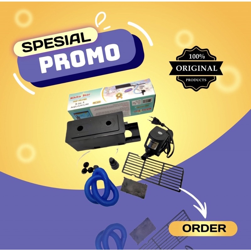 Nikita Star NS 333 NS333 NS-333 top filter atas 3 in 1 aquarium aquascape