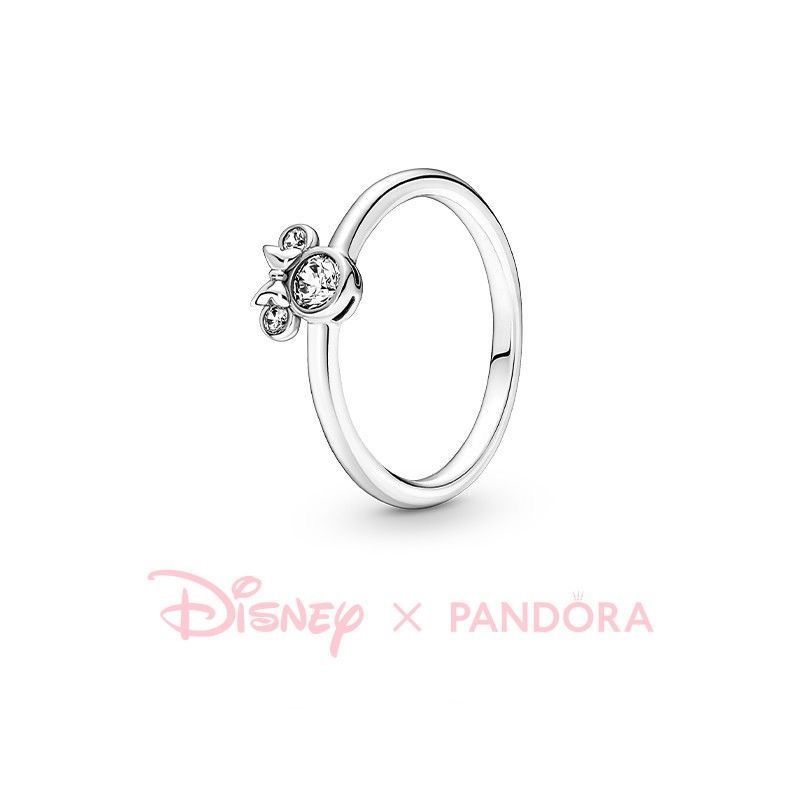 Pandora Cincin 925 Silver Desain Disney Minnie Aksen Berlian Kubik Zirkonia Untuk Wanita