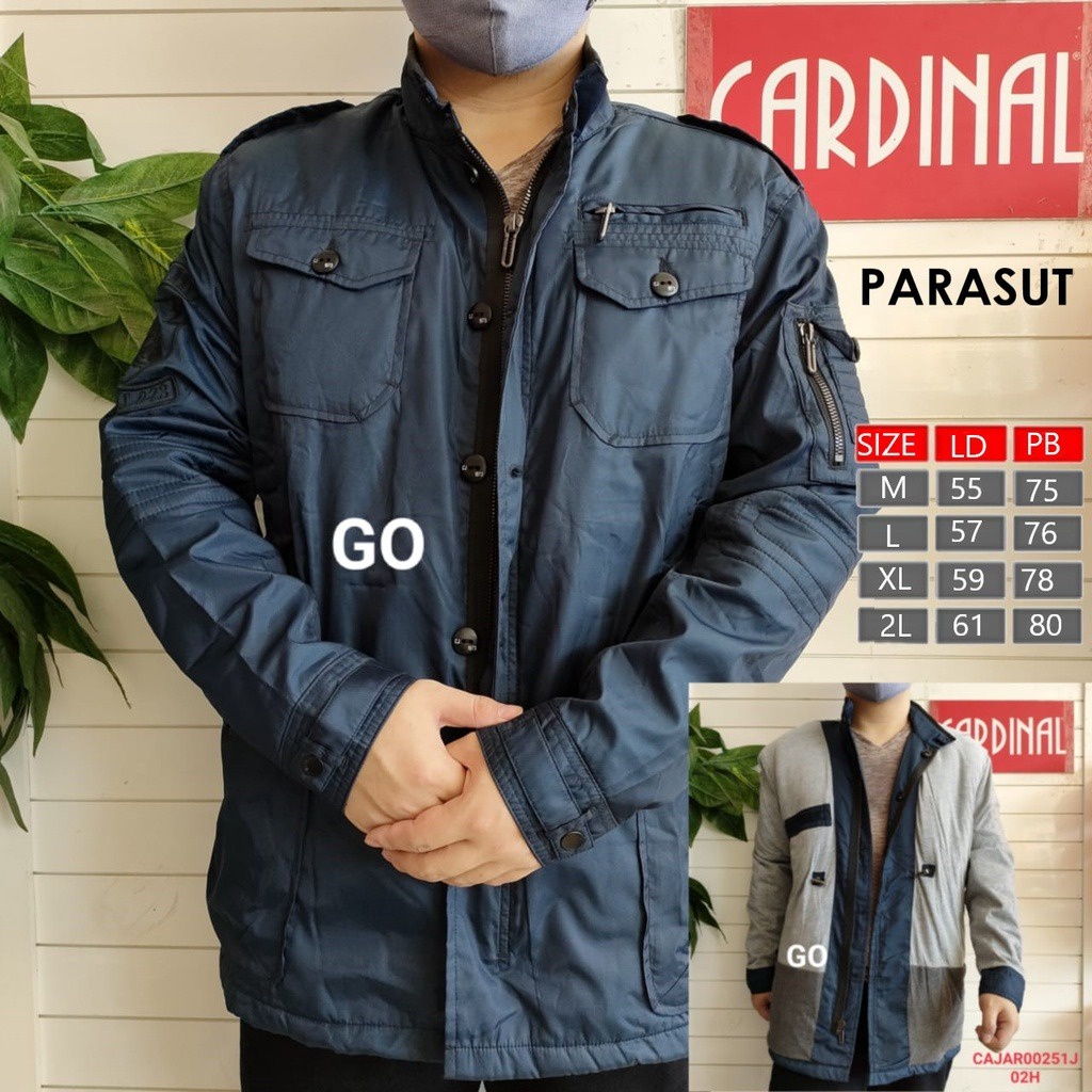 gos  JR CARDINAL JAKET KAOS PARASUT Cowok Casual Jaket Pria Keren Jaket Kekinian