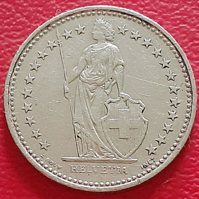 Uang Koin Kuno Luar 1/2 Francs Swiss Tahun Campur