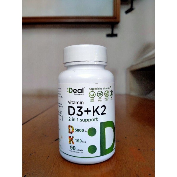 Vitamin D3 + K2 ui Deal 100 mcg Softgel Asli