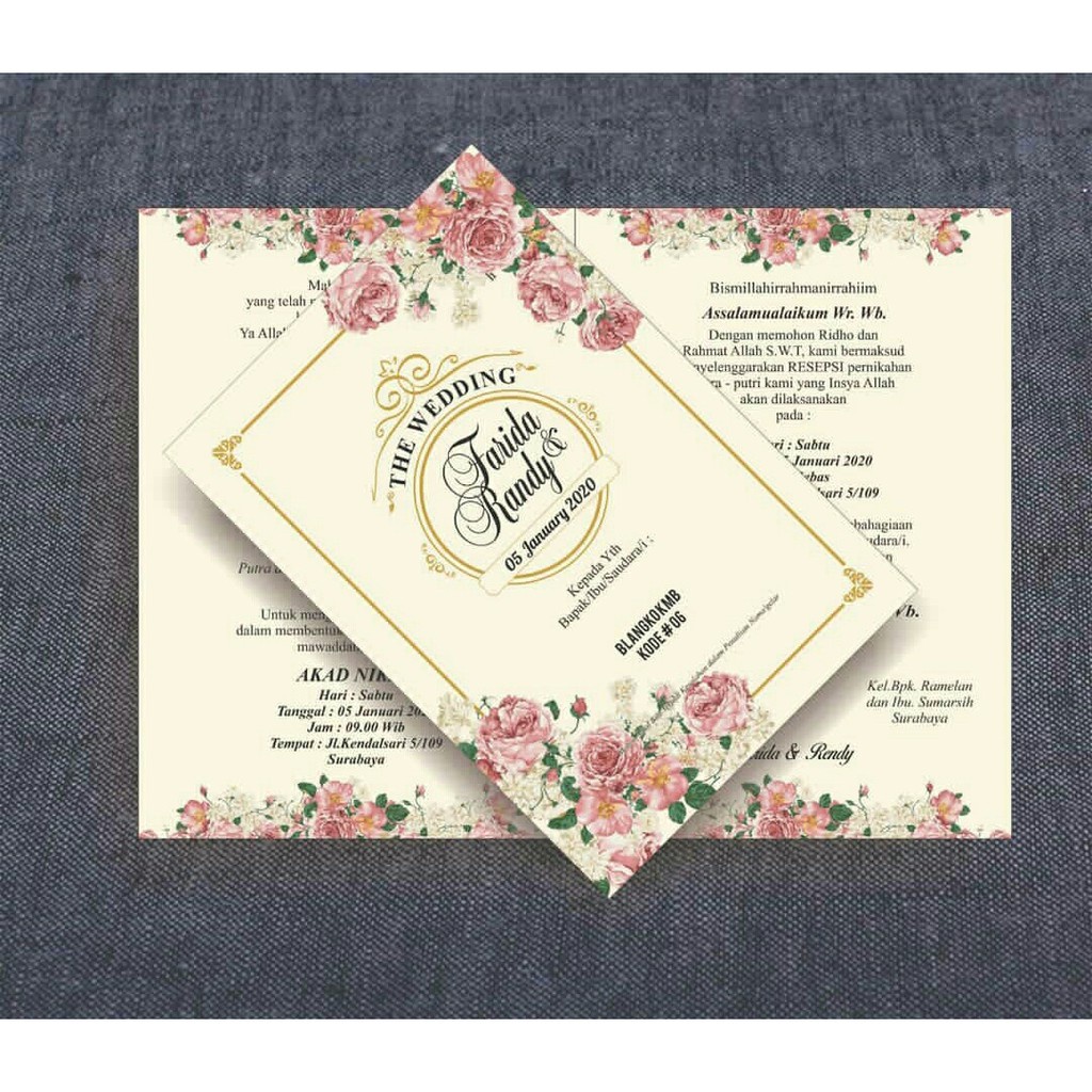 BLANGKO KMB 06 / BLANKO KMB 06 / BLANGKO UNDANGAN PERNIKAHAN RUSTIC