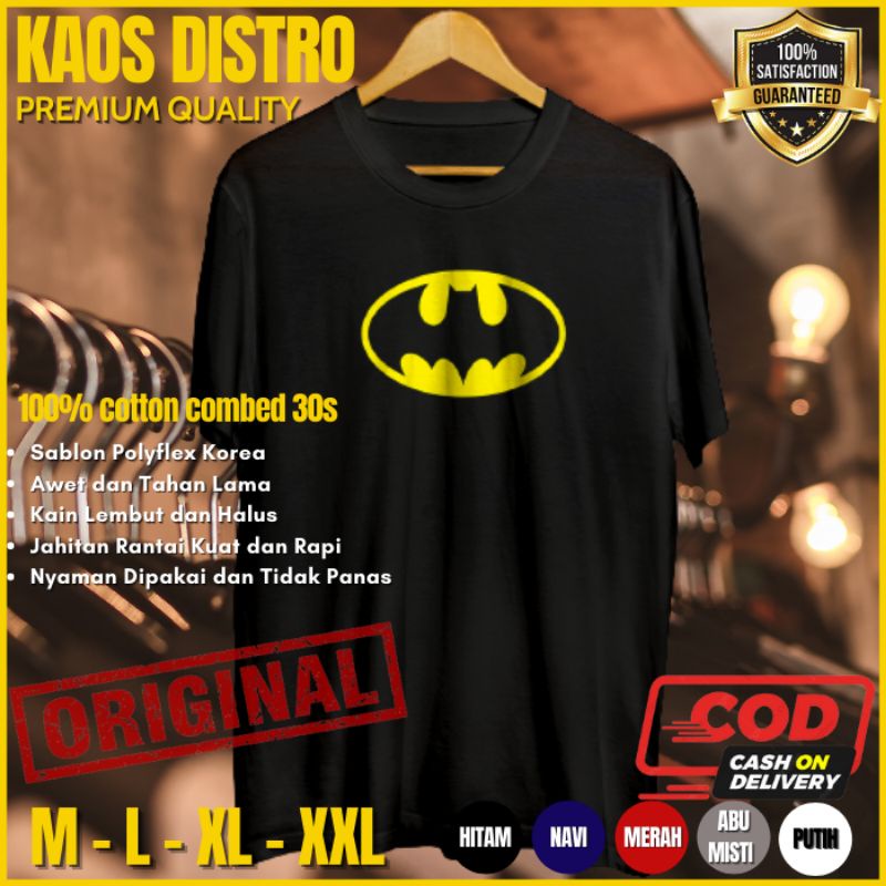 Kaos Superhero Batman Baju Distro Pria Branded Original Tshirt Cowok Cewek Keren Kekinian Batman Yel