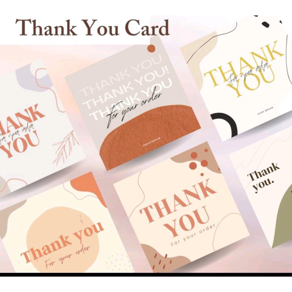 

THANKYOU CARD CUSTOM/ FREE DESIGN TERMURAH ISI 100 PCS