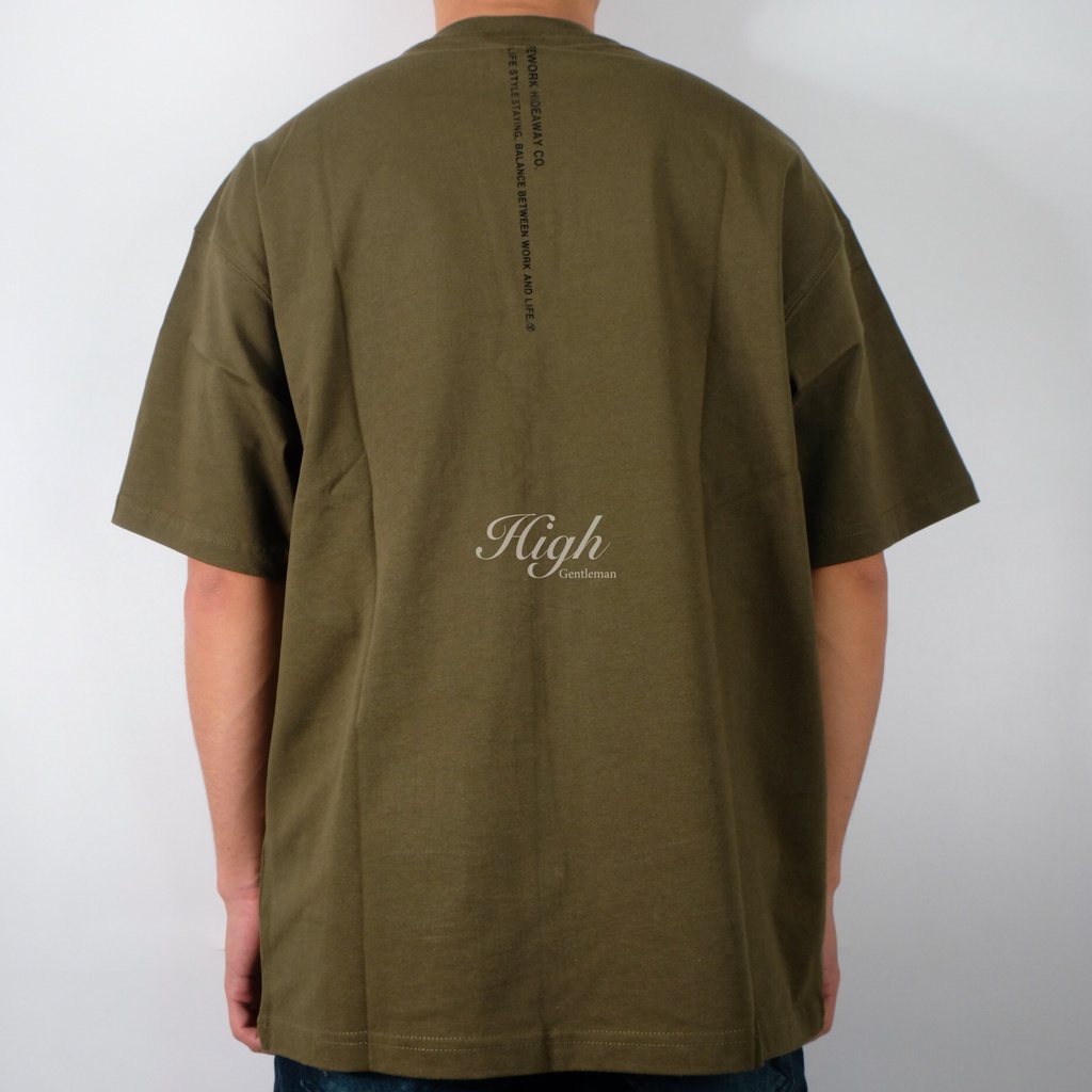 Lifework Silicon LA Dog Oversize Tee Khaki 100% Original