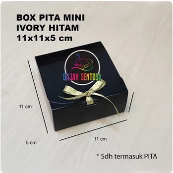 

KOTAK / BOX GIFT / HADIAH SOUVENIR PITA MINI 11x11x5 cm HITAM