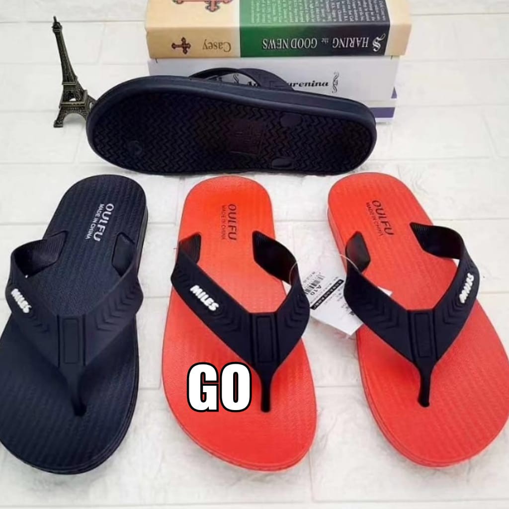 BB Import MILES MERAH HITAM Sandal Cowok Murah Japit Casual Teplek Sendal Cowok Flat Jepit