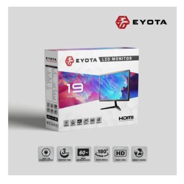 Led monitor eyota 19 inch 19&quot; HD 60hz 3ms vga hdmi clear display for office gaming