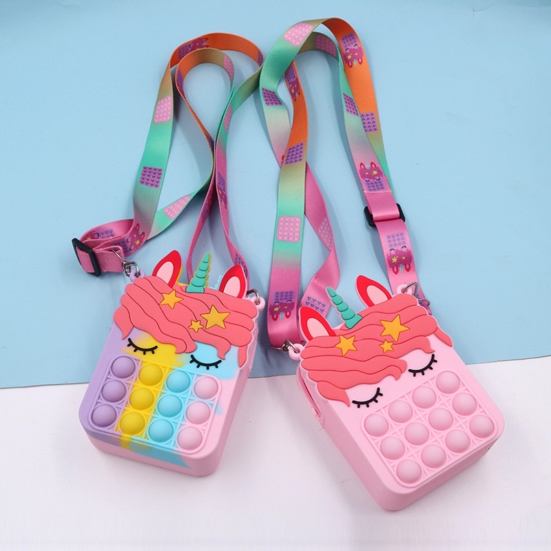 TAS ANAK POPIT JELLY / TAS POP IT ANAK SELEMPANG UNICORN / TAS POP IT ANAK TERMURAH P-017