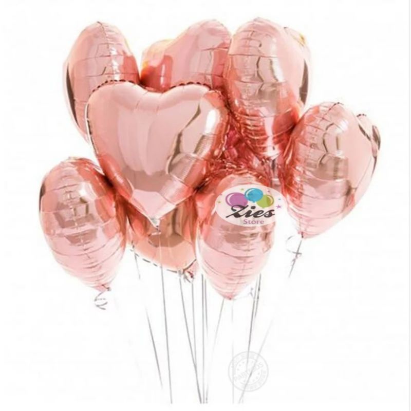 Balon foil love / balon foil hati /bentuk hati Rose gold 40cm