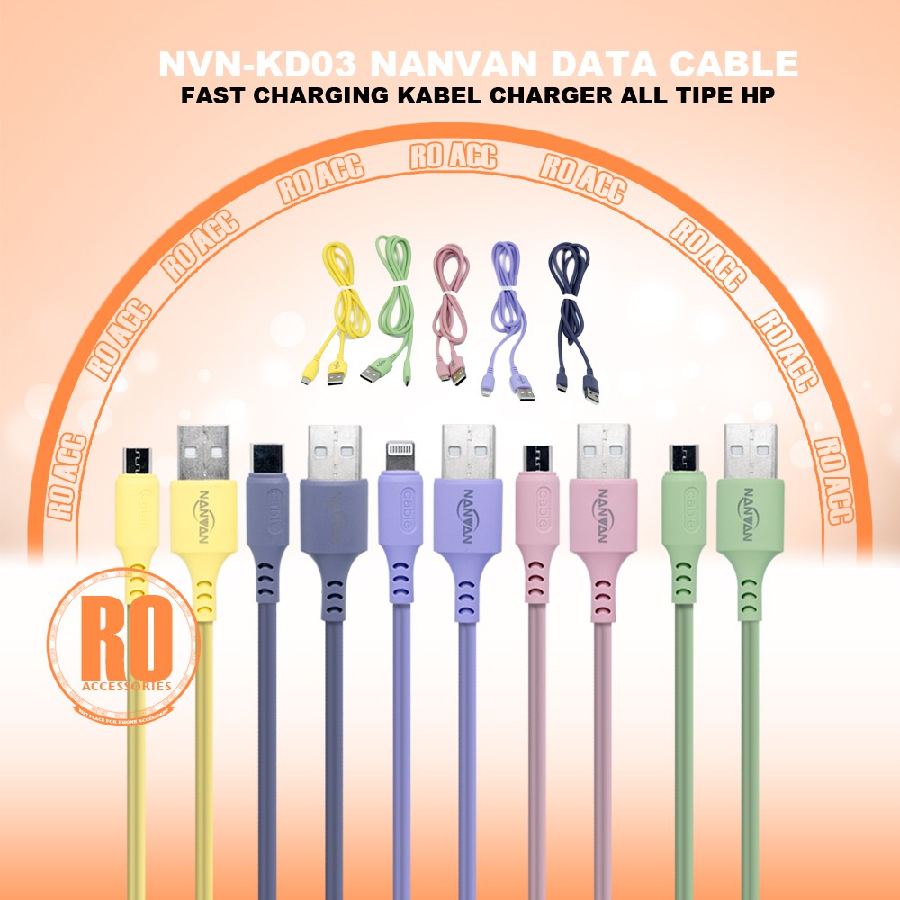 [RO ACC] NVN-KD03 MACARON NANVAN KABEL DATA FAST CHARGING KABEL CHARGER ALL TIPE HP