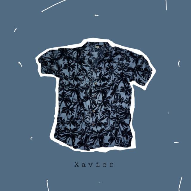 Grey Palm Kemeja Pantai Hawaii Xavier by Esje