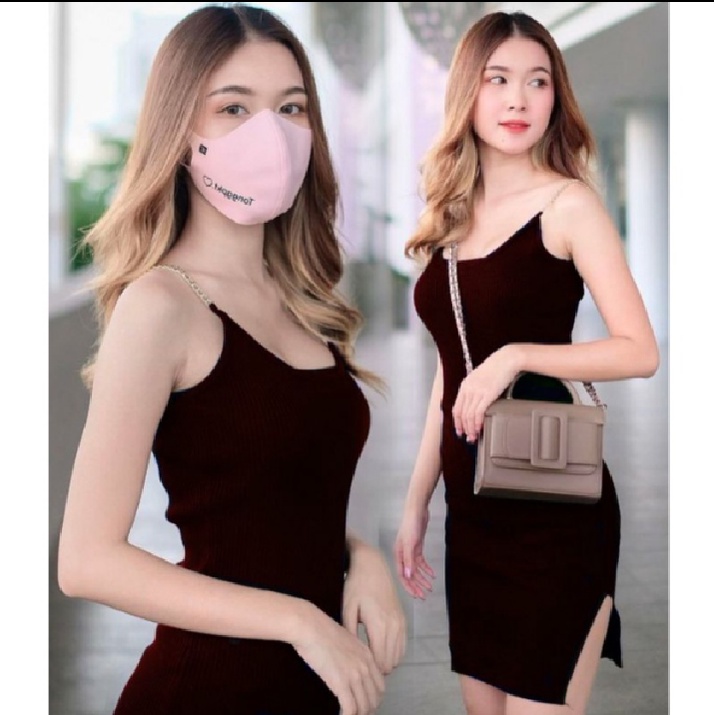 DRESS SLIT RANTAI RAJUT/DRESS RAJUT WANITA/DRESS TERBARU/DRESS WANITA