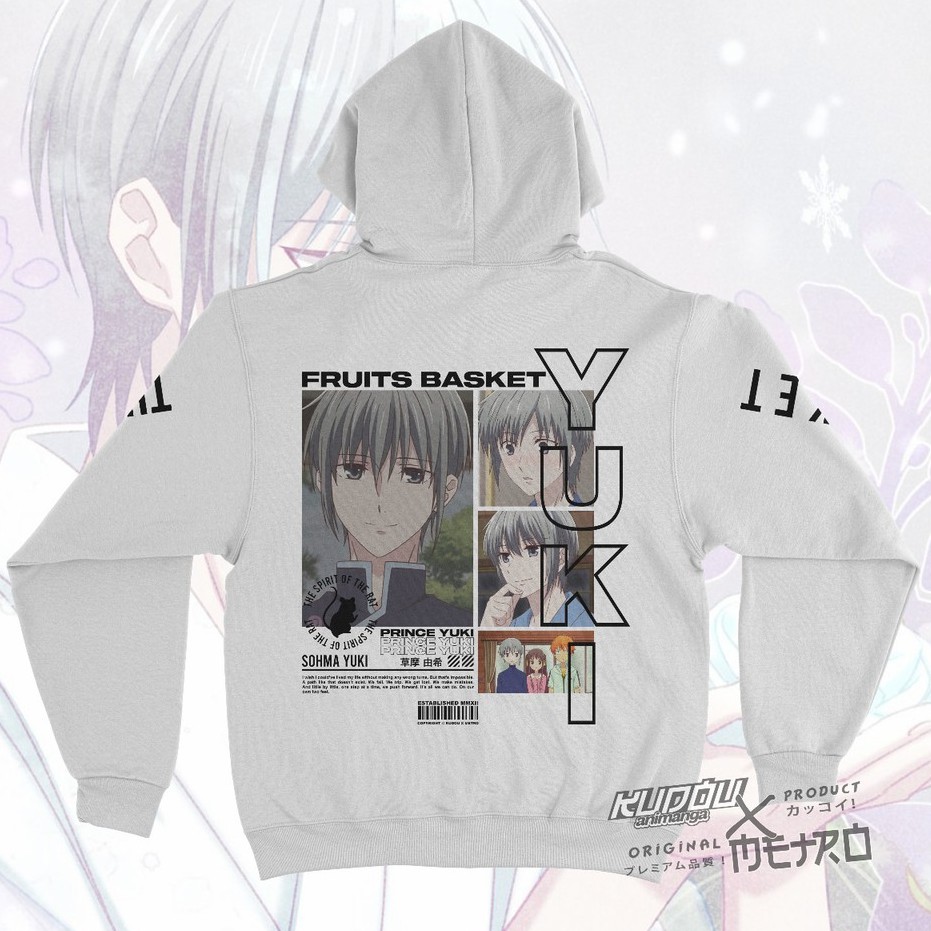 Hoodie Sohma Yuki V2 Anime Manga Fruits Basket Premium Cotton Fleece