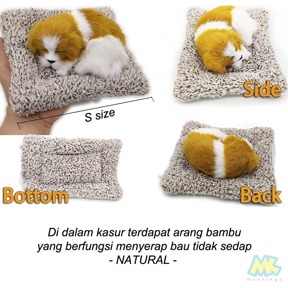 Pajangan Dashboard &quot;Sleeping Cat / Dog&quot; dengan Arang Bambu / hiasan mobil