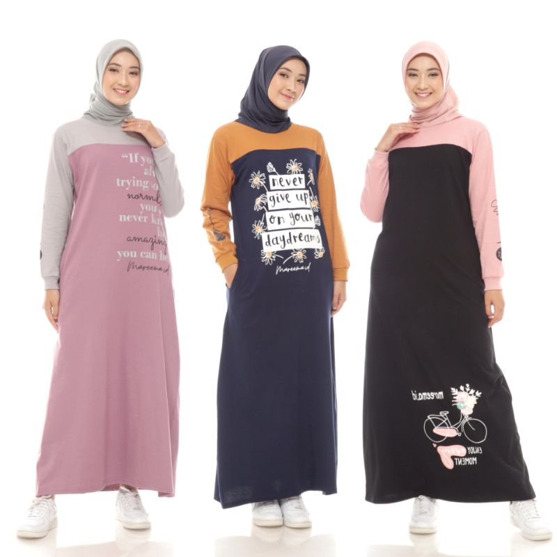 Gamis Kaos Busana Muslim Wanita Dress Muslimah wanita Terbaru ini