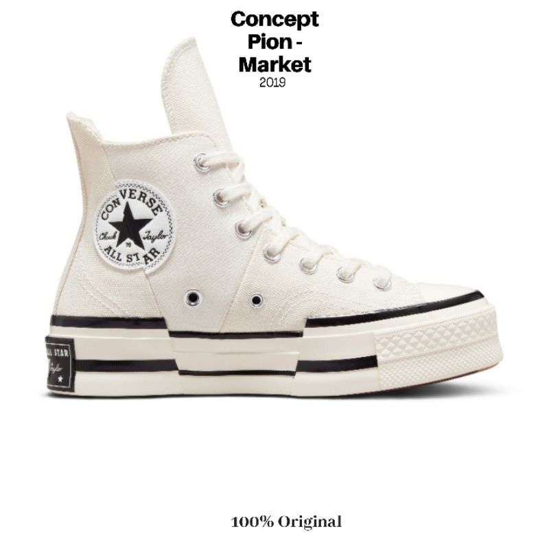 Converse Chuck 70 Plus Canvas HI Egret/Black/Egret