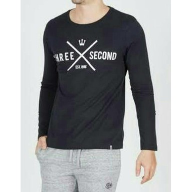 Tshirt 3 SCO, T shirt 3 Second, Baju Kaos Lengan Panjang Three Second