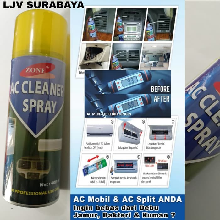 AC Cleaner Pembersih AC Mobil &amp; Ruangan Zone 400 Ml