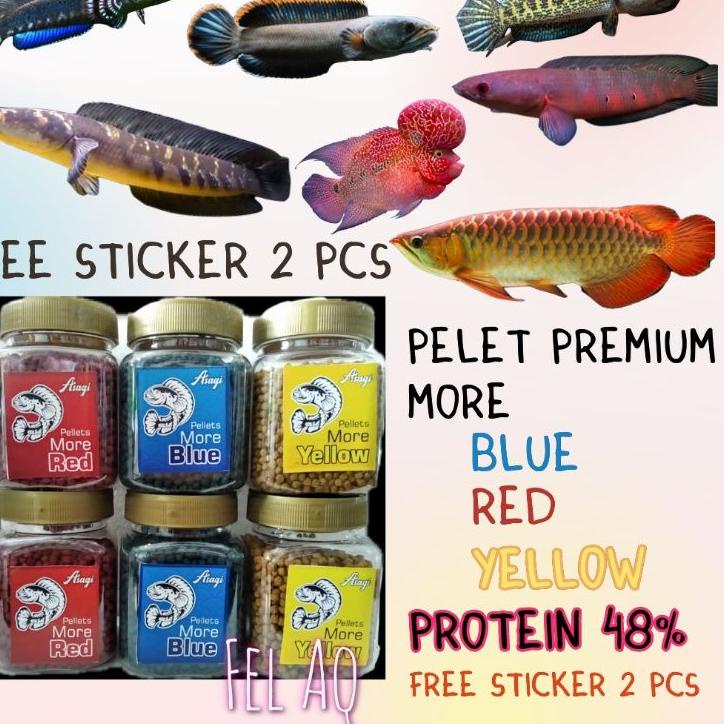 ✤»New Arrival Pellet More Blue Red Yellow Special Channa Predator Pelet Premium Pakan Ikan Louhan Ar