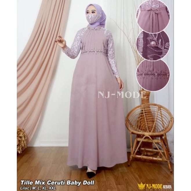 Gamis mazaya dress//gamis nj// gamis lebaran//gamis pesta termurah
