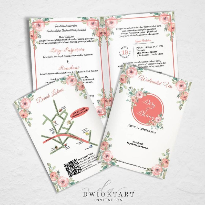 

DESIGN UNDANGAN CETAK (BONUS E-INVITATION JPG, DESIGN SOUVENIR CARD,THANKS CARD,DENAH)