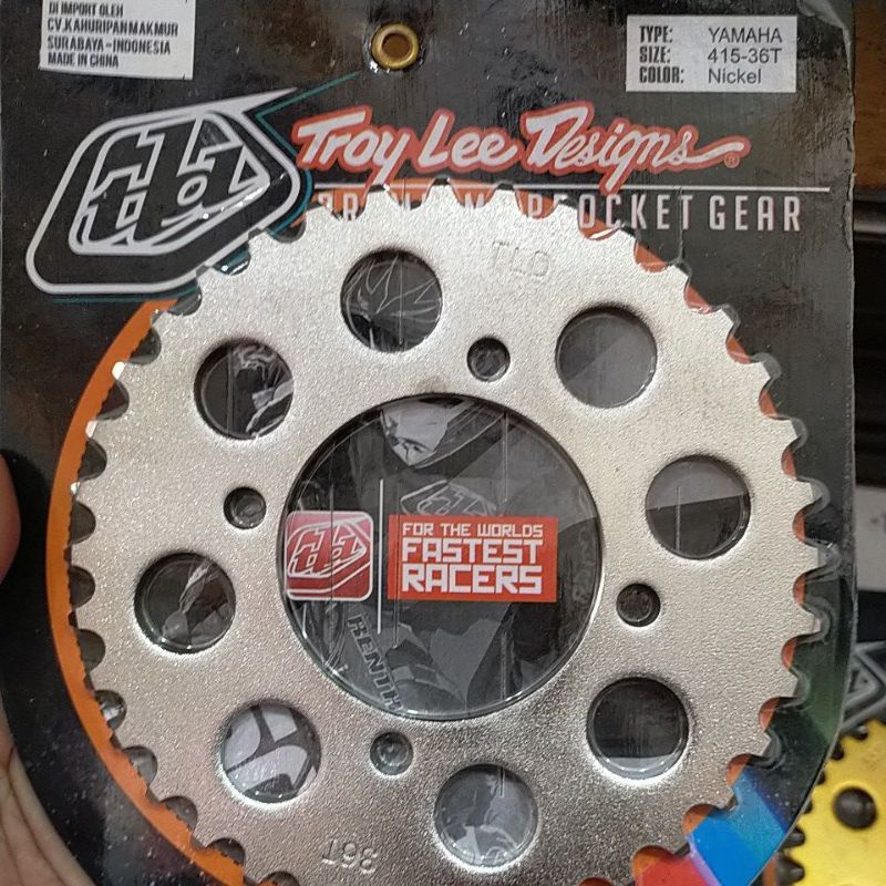 SSS RK TK 415 RX GEAR GER BELAKANG RXZ  JUPITER VEGA RX KING JUPITER Z VEGA R mx135 Ger tipis-TLD 415 x 36 CHROME