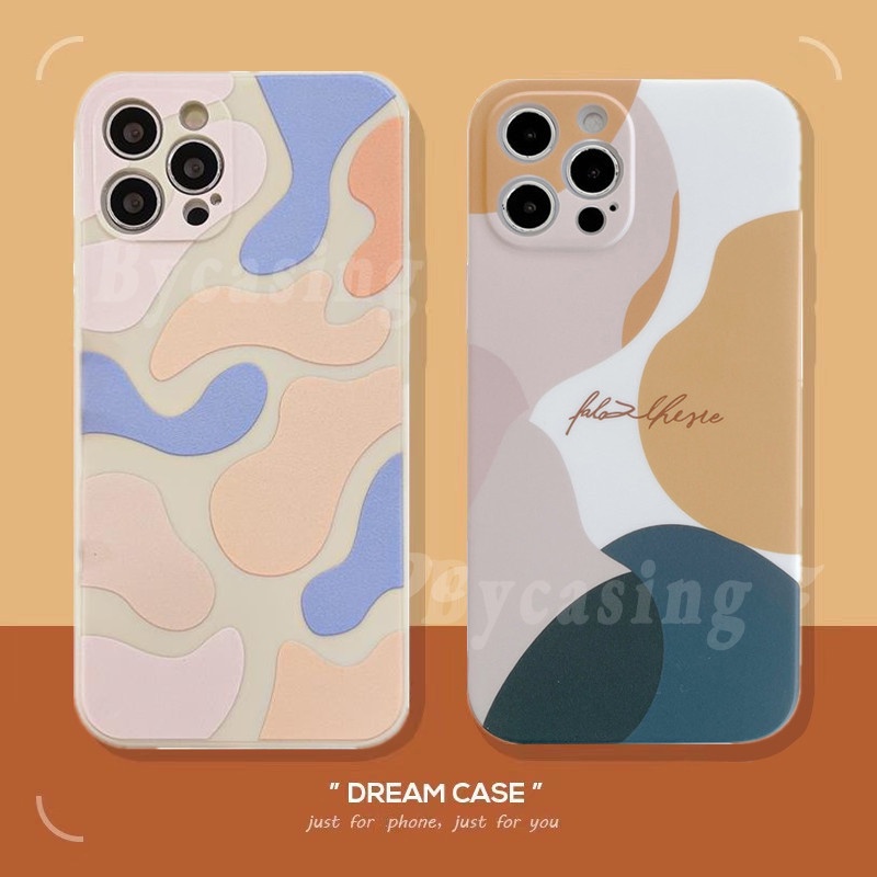 Morandi Case for Realme C25S C25 C15 C12 C3 Realme5 5i 6i Narzo 30A Narzo 20 Reno 6Z Reno 65G A16 A53 2020 A54 A94 A15 A15S A5S A3S A12 A7 A52 A92 A59 F1S F9 INS Fashion Trend Morandis Color Graffiti Abstract Silicone Phone Cover BY