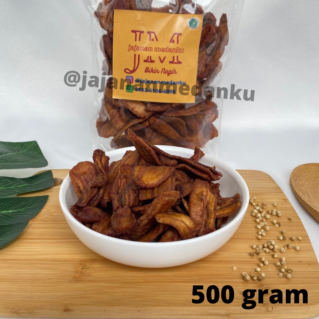 

Cemilan Keripik Pisang Sale Coklat Kering 500 gr Snack Jajanan Medanku
