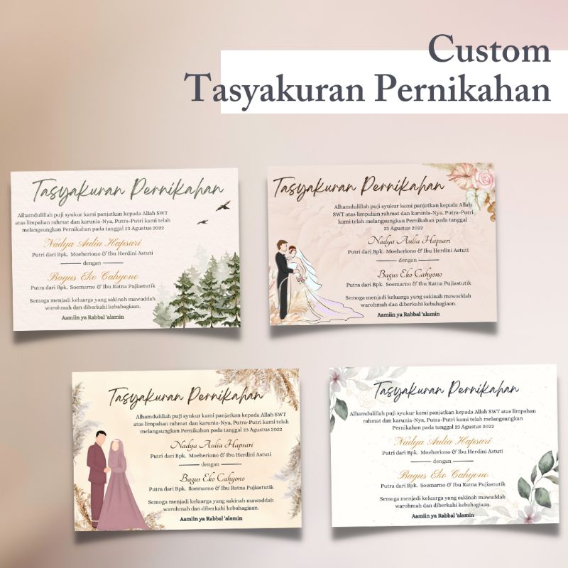 

Cetak Kartu/Stiker Tasyakuran Pernikahan, Custom Tasyakuran Pernikahan