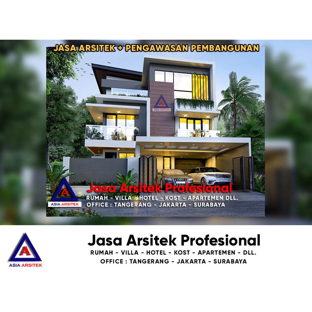 Jual Jasa Arsitek Desain Rumah Tinggal 3 Lantai Minimalis Modern Di Serpong Park Tangerang Selatan Indonesia Shopee Indonesia