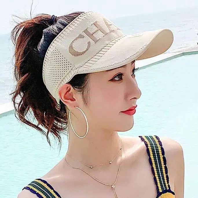 *ALIBABA1688*COD Topi Musim CHANE Musim Panas Atas Perlindungan Matahari UV Knit Cap Visor Baseball
