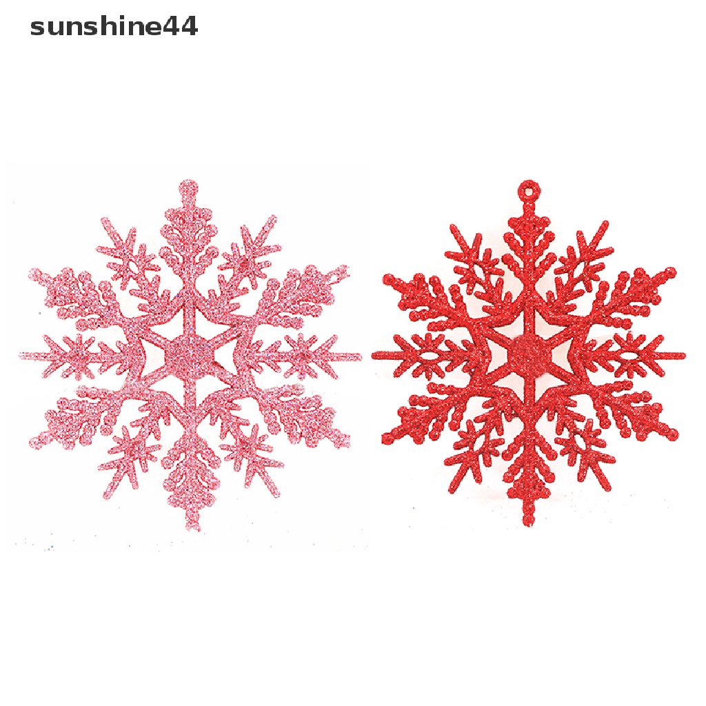 Sunshine 12pcs Hiasan Gantung Snowflake Untuk Dekorasi Pohon Natal