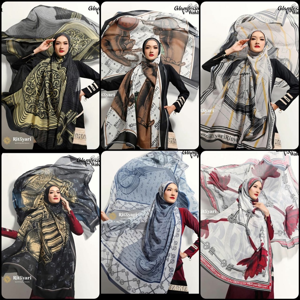 [RITZ SYAR'I] KHIMAR / SCARFT HIJAB SYARI  ORIGINAL KOLEKSI TERBARU GLAMFESTO 1.0 V WAKTU " SCARFT I