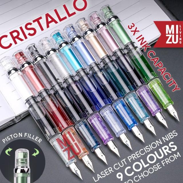 

Termurah Mizu Cristallo Piston Fountain Pen 9 Colours High Ink Capacity Sus Nib Terlaris