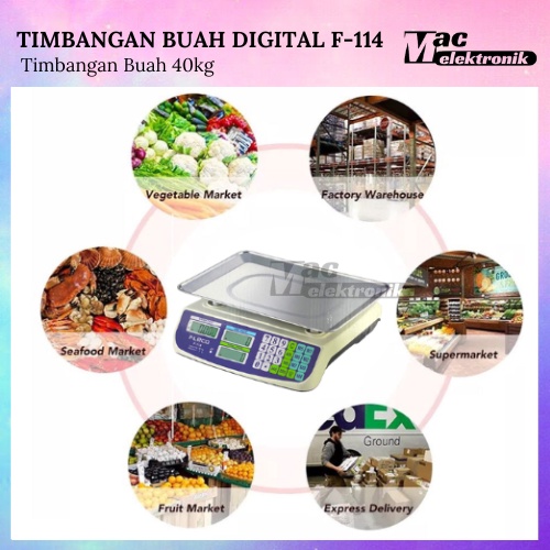 Timbangan Buah Digital Max. 40kg Type F-114 double display/timbangan buah/timbangan sayur/timbangan digital F-114