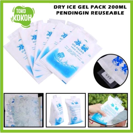 Ice Gel Pack 200ml Kantong Cooler Bag Pendingin Air Es Batu Cool Jelly Reuseable Frozen Food Biang