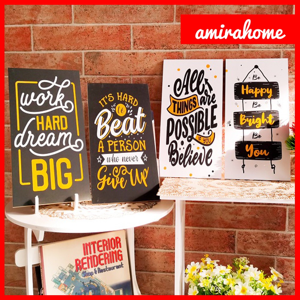 Pajangan Hiasan Dinding Quotes Poster Motivasi Dekorasi Cafe Wall Decor