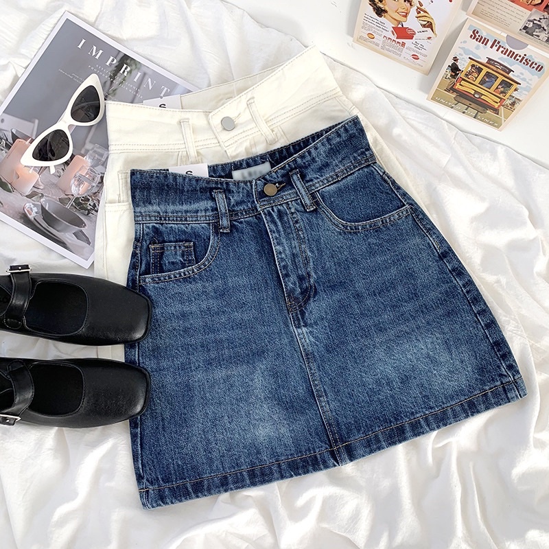 Luna dark blue denim skirt