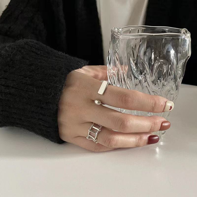 Cincin Model Terbuka Dapat Disesuaikan Warna Silver Gaya Korea Untuk Pasangan
