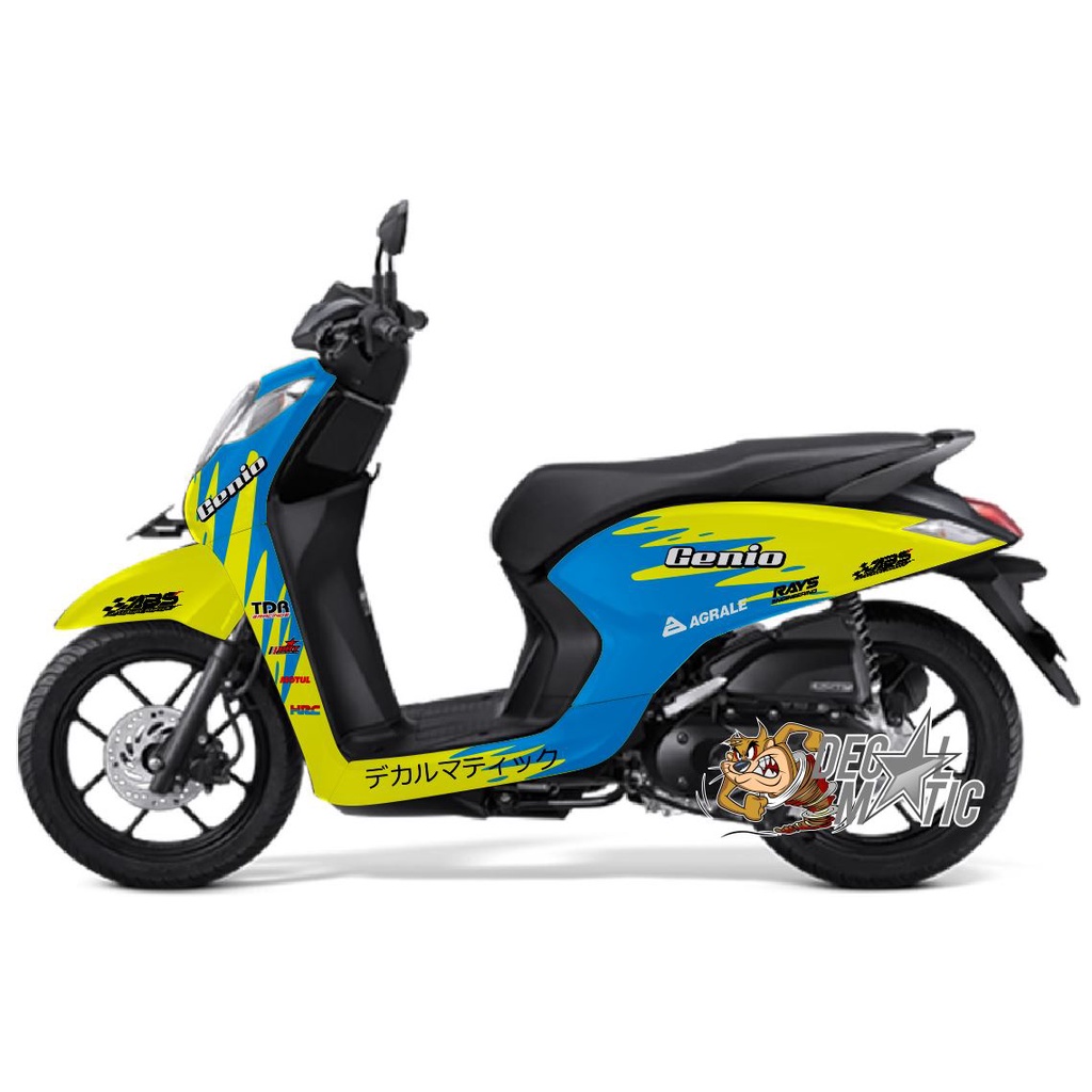 Stiker Full Body Decal Motor Honda Genio Kuning Ungu - Grafis