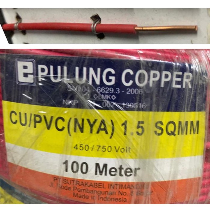 Pulung Copper NYA 1.5 sqmm Rol 100 M Kabel Listrik Tembaga Tunggal SNI Terbaru14