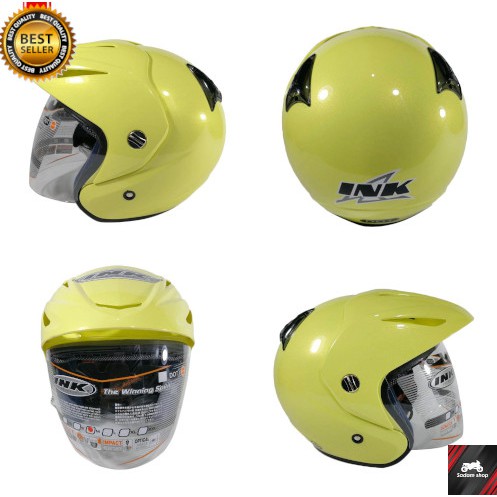 Helm INK cx22 half face replika kaca busa terbaru kuning